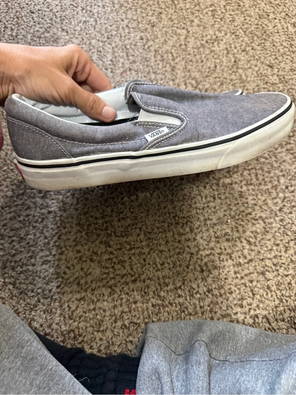 Vans Slip-On Canvas Loafers in Charcoal Gray